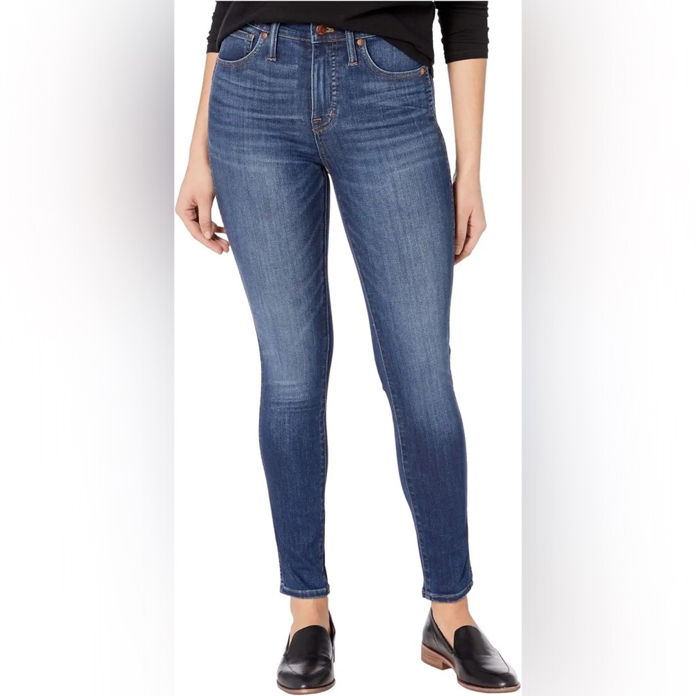 Madewell 10” High Rise Skinny Jeans Danny Wash TENCEL Raw Hem Size 25